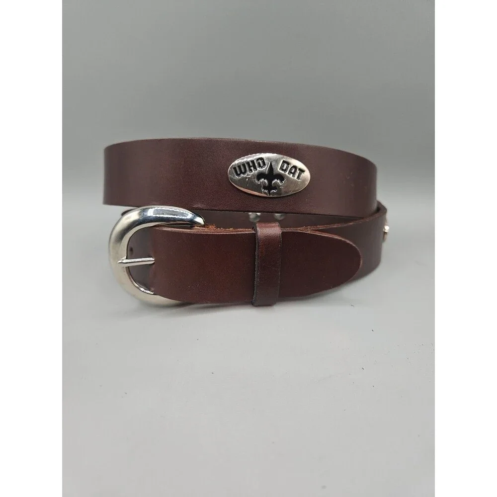 Who Dat Saints Crescent Saddle Leather 1.25